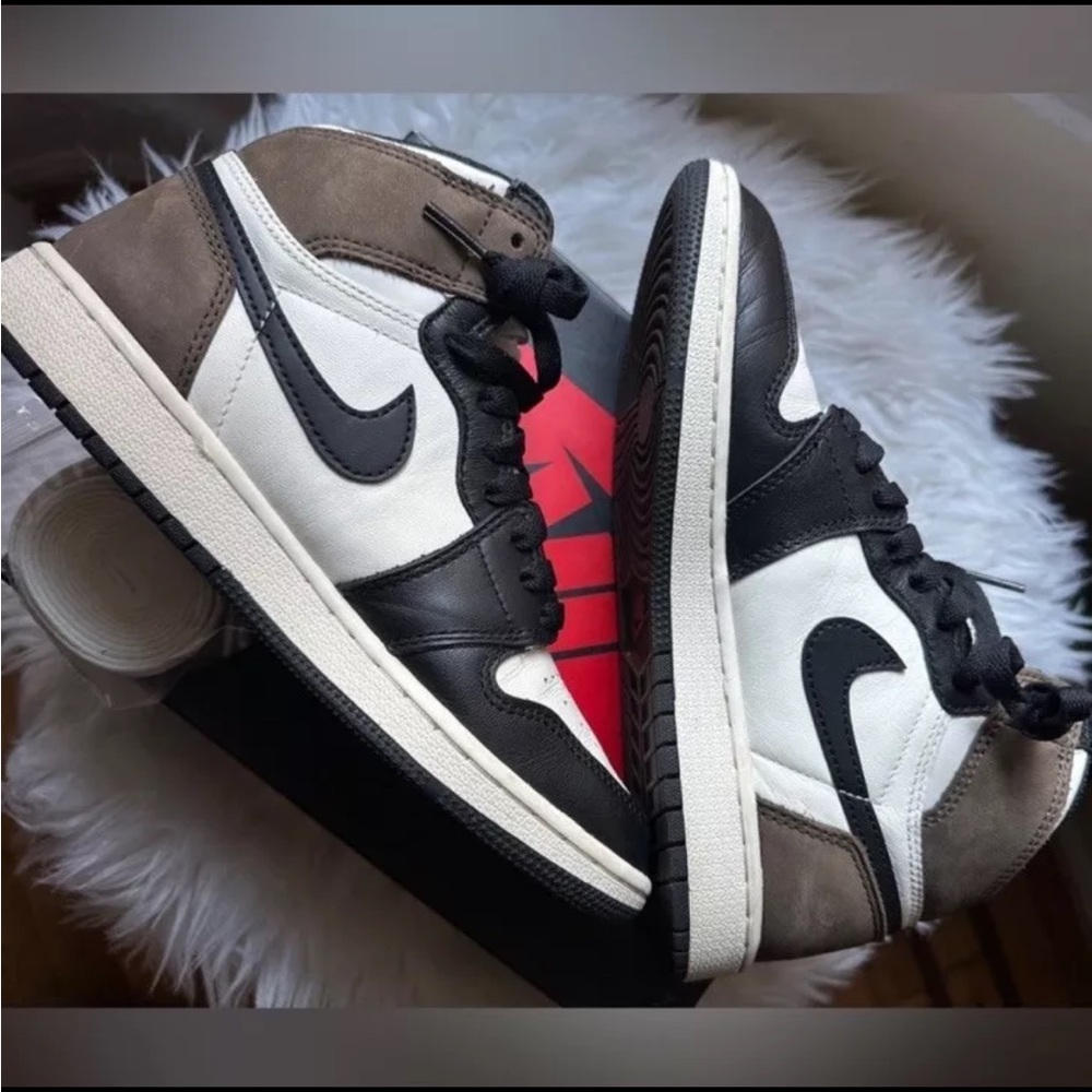 Jordan Women's Sneakers in Black, White, and Brown